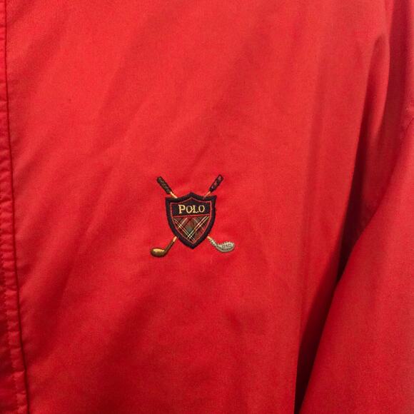 Polo by Ralph Lauren Vintage Men's Red Golf Windbreaker Pullover 1/4 Zip Size XL - Picture 2 of 8